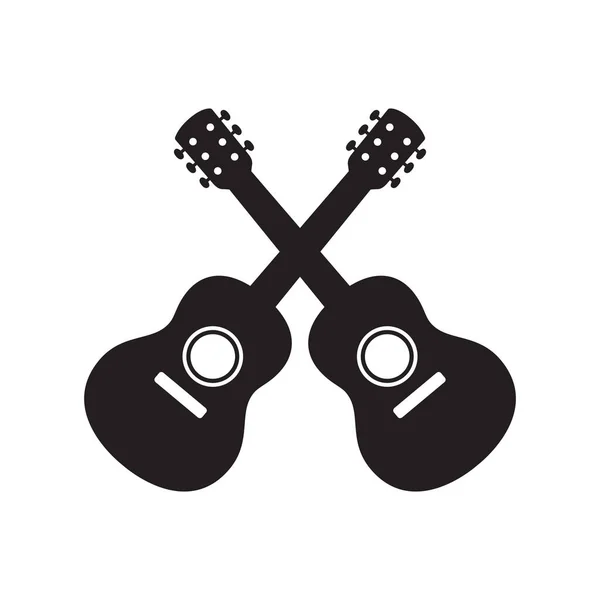 Gitarr Vektor Bas Ukulele Ikon Logotyp Symbol Musik Grafik Tecknad — Stock vektor