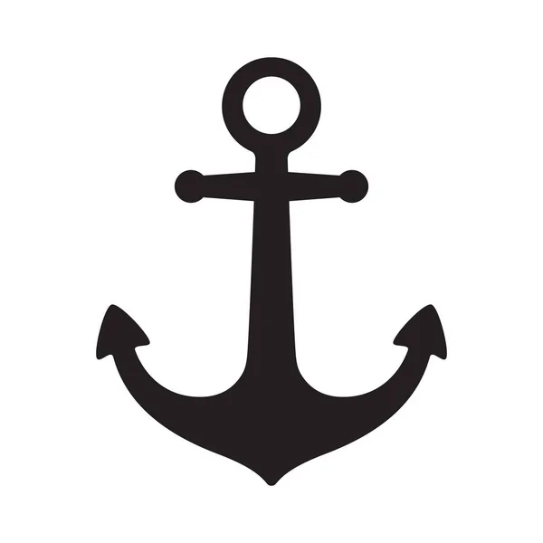 Anchor Vector Icon Logo Boat Symbol Pirate Helm Nautical Maritime — Stock Vector