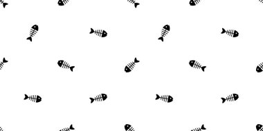 Balık kemiği kusursuz desenli ton balığı karikatür köpek balığı eşarbı izole edilmiş yunus balinası okyanusu duvar kağıdı karo çizim tasarımı