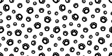 Ayı patisi kusursuz köpek ayak izi kutup vektörü Fransız buldog karikatür ikonu Duvar kağıdı eşarbı izole edilmiş karo karalama tasarımı