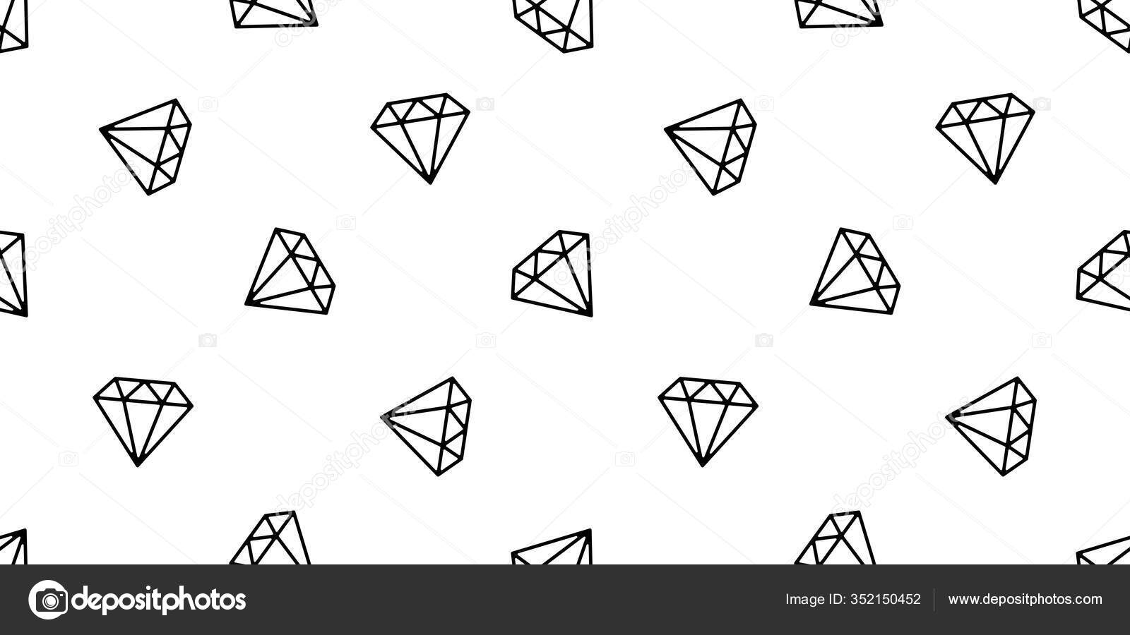 Seamless Pattern With Black Gems Stock Illustration - Download