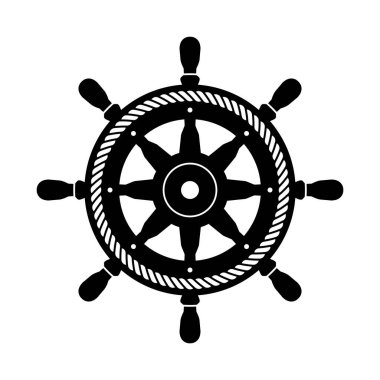 Dümen vektör logo tekne sembolü ip Anchor korsan Denizcilik çizimi basit tasarım