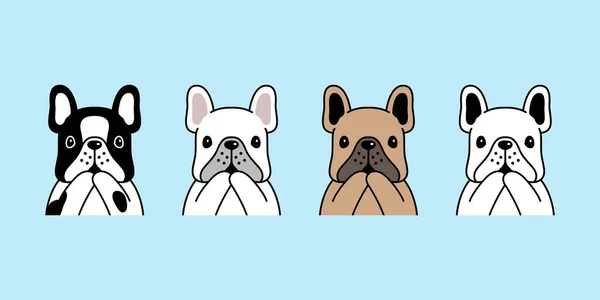 犬ベクトルフランスのブルドッグアイコンペット子犬漫画のキャラクターイラストシンボルドードルデザイン — ストックベクタ