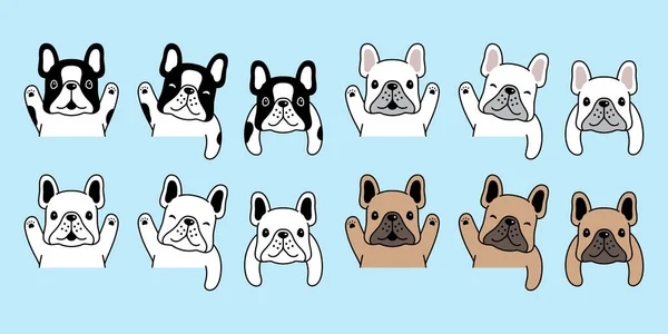 Hund Vektor Fransk Bulldogg Ikon Husdjur Valp Tecknad Teckensymbol Illustration — Stock vektor