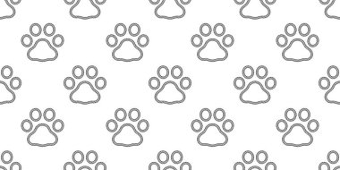 Köpek patisi iz bırakmayan ayak izi ikonu kement kedi kutup ayısı vektör buldog çizgi filmi Duvar kağıdı eşarbı izole edilmiş karo çizim tasarımı