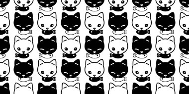 kedi desensiz kedi yavrusu balık vektörü ile yüz yüze ev hayvanı eşarbı yalıtılmış arka plan karikatür karikatür duvar kâğıdı çizimi kara tasarım