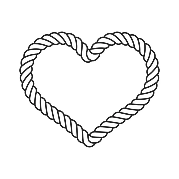 Corazón Vector Valentín Icono Lazo Cuerda Logotipo Símbolo Dibujos Animados — Vector de stock