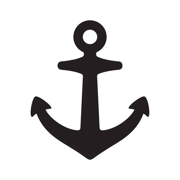 Ancla Vector Icono Logotipo Barco Símbolo Pirata Timón Náutico Marítimo — Vector de stock