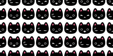 Kedisiz desenli kedi yavrusu, yavru kedicik, yavru hayvan, hayvan başı, yüz eşarbı izole edilmiş. Arka plan karikatür, duvar kâğıdı, karalama, çizim, siyah tasarım.