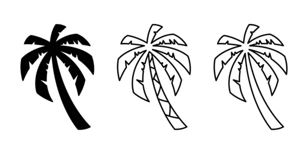 Palmera Icono Cocotero Vector Logotipo Símbolo Signo Tropical Verano Playa — Archivo Imágenes Vectoriales