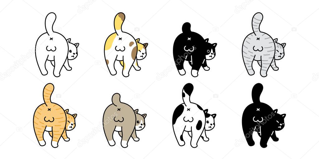 cat vector kitten calico pet breed icon logo symbol character cartoon doodle illustration design