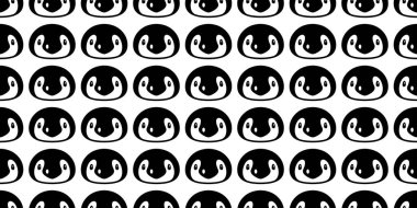 penguen desensiz kuş vektör başı karikatür eşarbı izole edilmiş fayans arka plan Duvar kağıdı çizim tasarımı