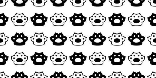 cat paw seamless pattern dog footprint kitten french bulldog vector claw cartoon icon repeat wallpaper scarf isolated tile background doodle illustration black white design