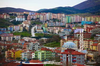Renkli desen evleri ve çatılar