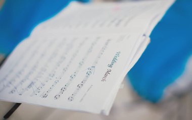 Müzisyenler düğün düğün marsh, notları