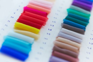 Renk örnekleri albümde bez fabrikası, tekstil örnekler