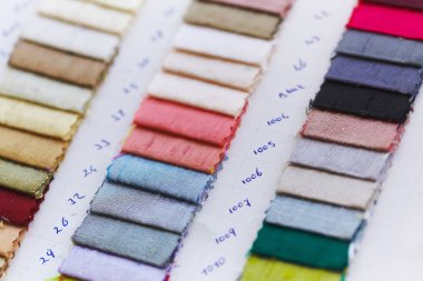 Renk örnekleri albümde bez fabrikası, tekstil örnekler
