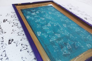 Tekstil fabrika ekipmanları - Şablonlar desenlerle kumaşlar üzerine basım için