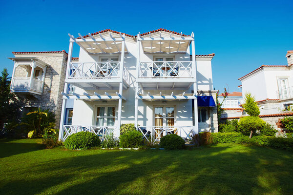 Small Greek style architecture hotel