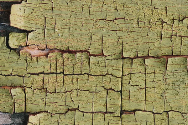Textura da pintura rachada na parede arborizada pintada velha — Fotografia de Stock