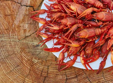 Kerevit pişmiş ve ahşap arka plan üzerinde hizmet