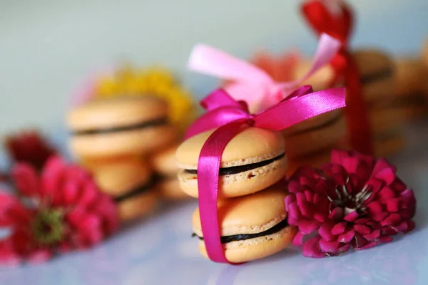 Galletas Macaron pastelería dulce —  Fotos de Stock