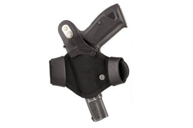 Bir taktik deri tabanca kılıfı tabancada. İzole