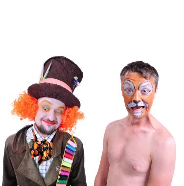 İzole iki resim kolaj: gülen, yakın çekim portre bir