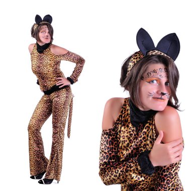 İzole iki resim kolaj: gülen, yakın çekim portre bir