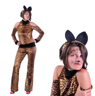 İzole iki resim kolaj: gülen, yakın çekim portre bir