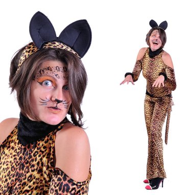 İzole iki resim kolaj: gülen, yakın çekim portre bir