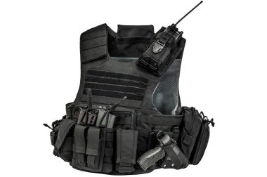 A bulletproof vest made from high-tech fabric with quick connect clipart
