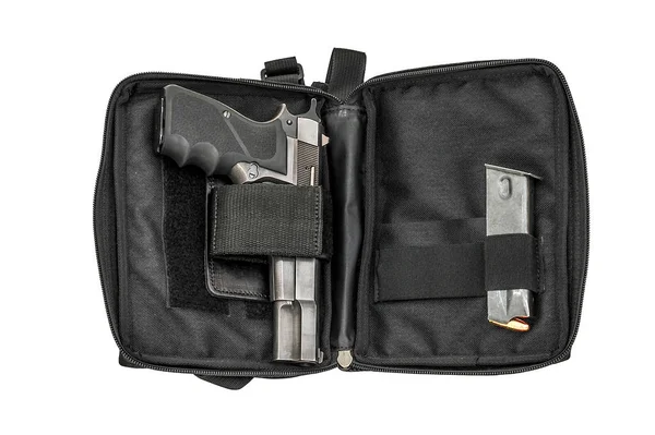 City tactical bag for concealed carrying weapons with a gun insi — Stock Photo, Image