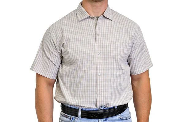 Oberkörper eines Mannes in Zivilkleidung, unter dem Hemd — Stockfoto