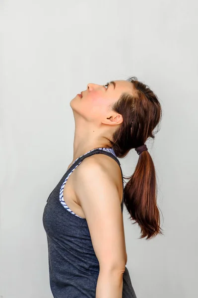 Yoga students showing different yoga poses — Stock Photo, Image