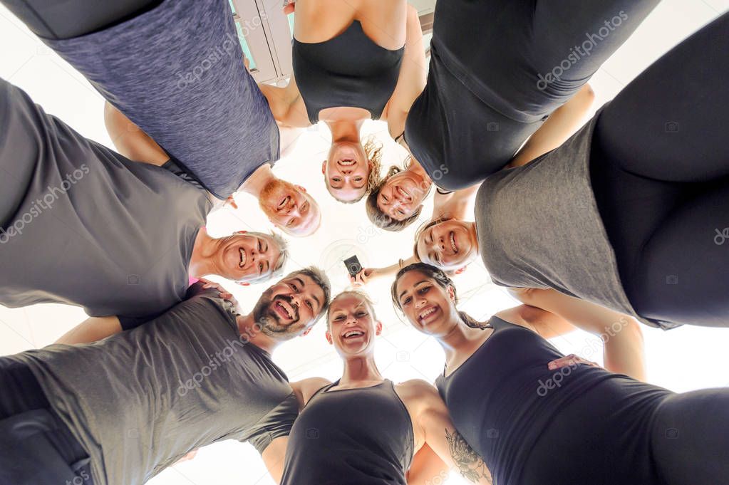 Yoga students taking the group photo