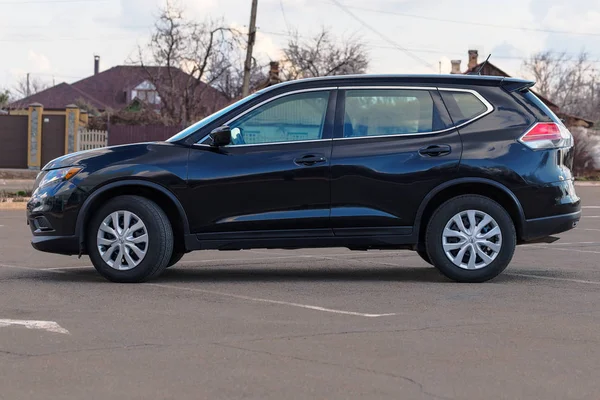 Washington DC, USA - February 29, 2020: Photo of black Nissan Rogue in the open air.
