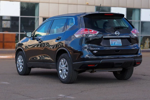 Washington DC, USA - February 29, 2020: Photo of black Nissan Rogue in the open air.
