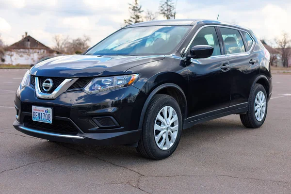 Washington DC, USA - February 29, 2020: Photo of black Nissan Rogue in the open air.