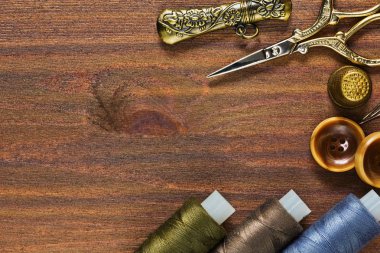Vintage el sanatları araçları ve dikiş malzemeleri ve aksesuarları