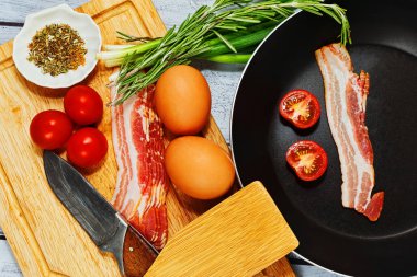 Kavramı kırsal tarzda yemek Fried Yumurta