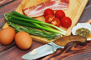 Kavram yemek besleyici kahvaltı için ham maddeler