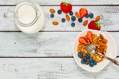 Sağlıklı Diyet için besleyici taze ve organik Kahvaltı