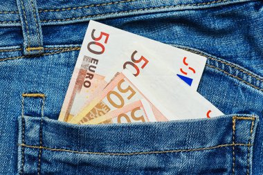 Euro banknot arka cep pantolon
