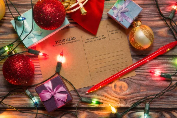 Vintage Natal saudações cartão postal — Fotografia de Stock