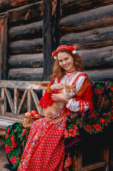 Girl in Russian traditional dress