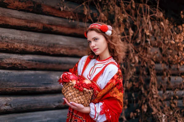 Girl in Russian traditional dress