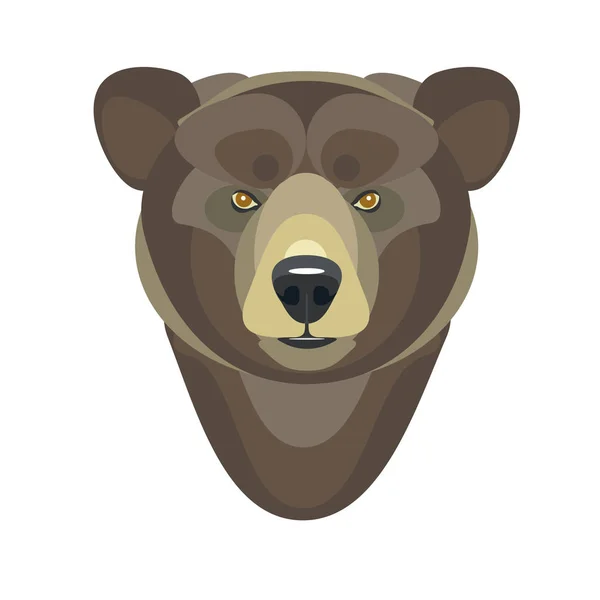 Vector illustration head bear on white background. — Stock Vector