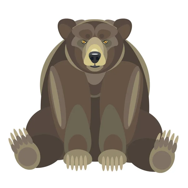 Векторная иллюстрация медведя на белом фоне — стоковый вектор