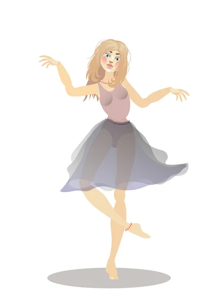 Illustration Vectorielle Danseuse Sur Fond Blanc — Image vectorielle